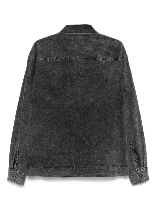 エンポリオアルマーニ ブラック デニムジャケット デニムシャツ アウター 48 Emporio Armani デニムシャツジャケット | ブラック | FARFETCH JP