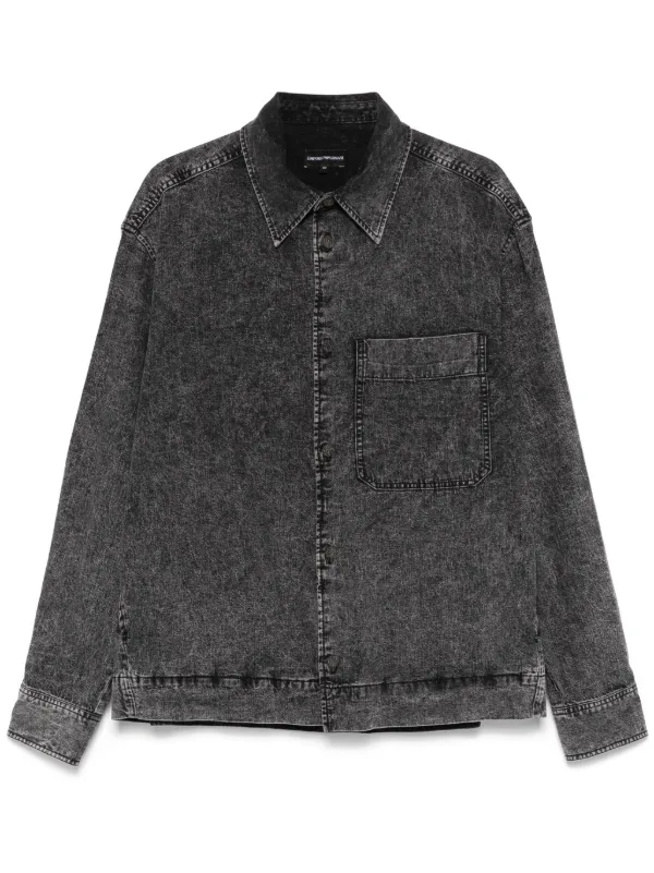 Emporio Armani Denim Shirt Jacket in Black