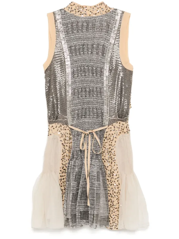 Chlo Pre-Owned SS18 Runway Sequin Metallic Knit Mini Dress | Neutrals |  FARFETCH BN