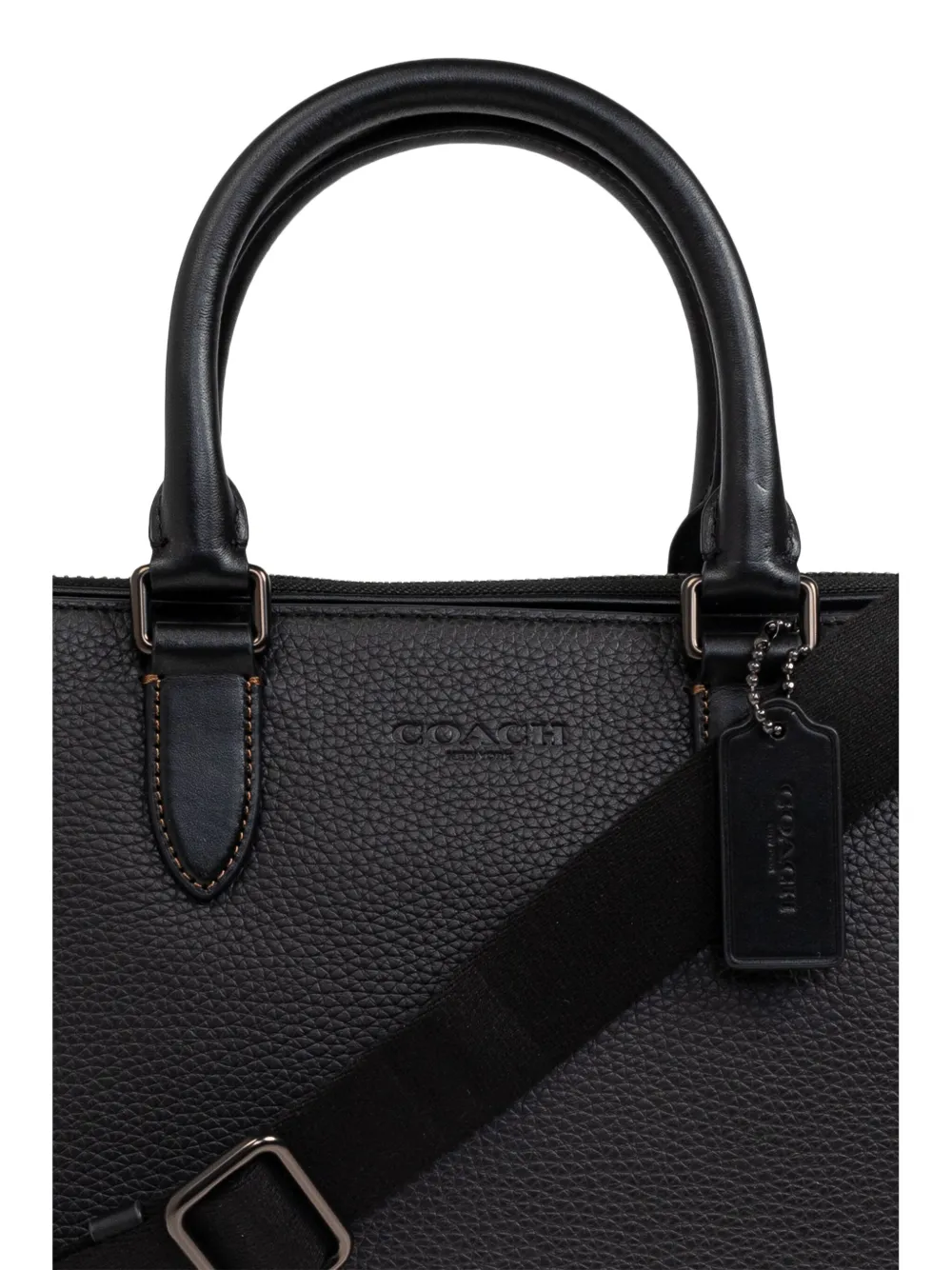 Coach logo embossed Laptop Bag Black FARFETCH AO