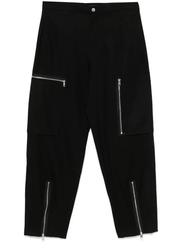 Michael Kors stretch zip up cargo pants men Wool Elastane 31 32 Black