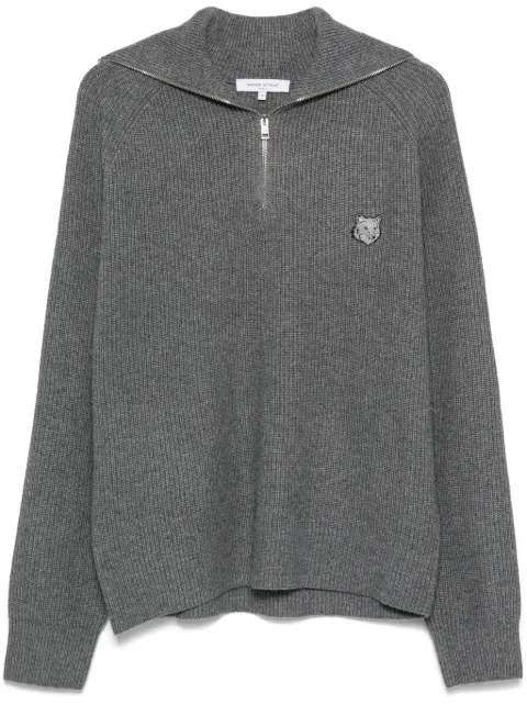Maison Kitsuné Bold Fox Head-patch ribbed sweater