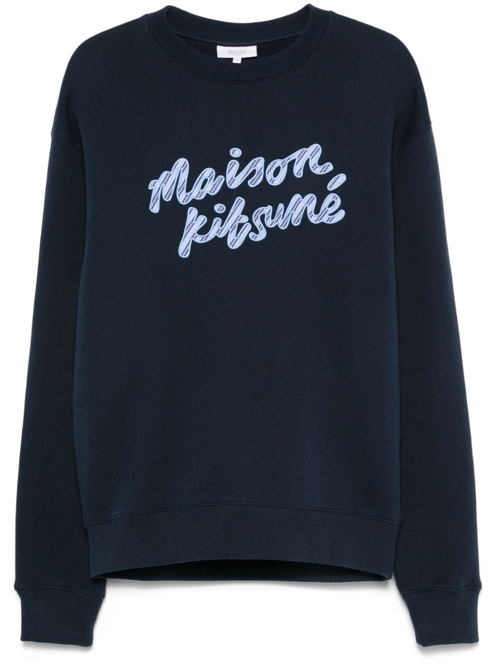 Shop Maison Kitsuné Logo-embroidered Sweatshirt In Blue