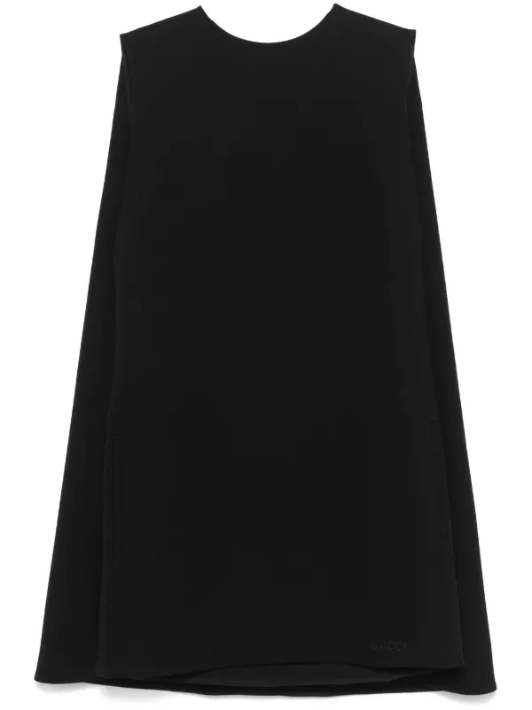 Gucci Wool Crepe Mini Dress in Black