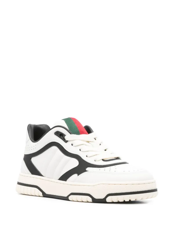 Gucci calfskin sneakers black white online