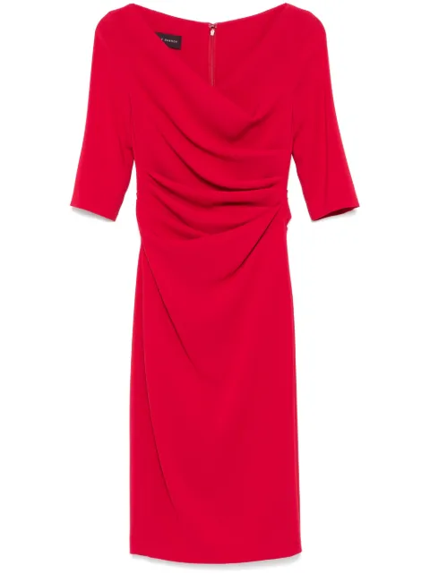 Talbot Runhof vestido midi con diseño fruncido