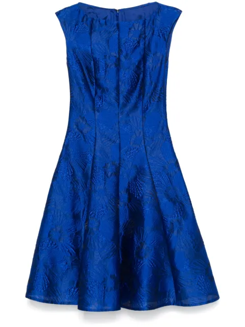 Talbot Runhof vestido corto con motivo floral en jacquard