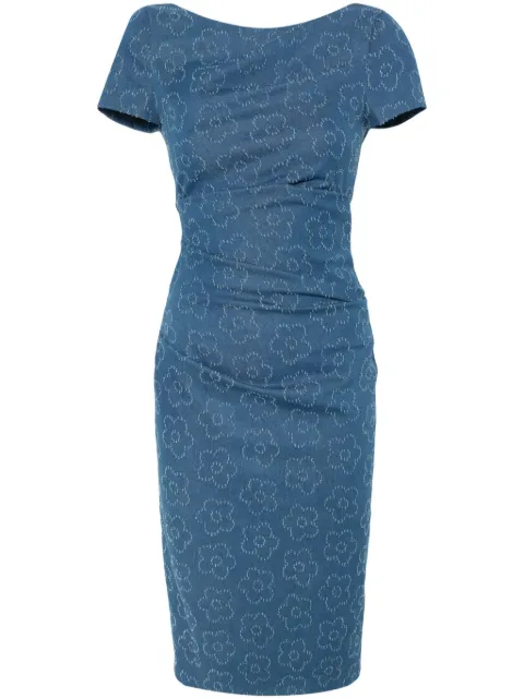 Talbot Runhof vestido corto con motivo floral
