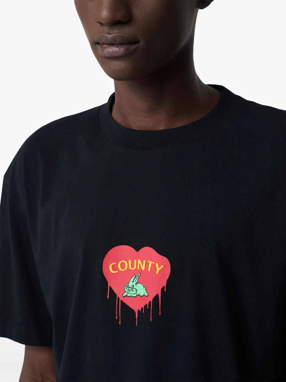 Marcelo Burlon County of Milan Bunny Heart T-shirt Zwart