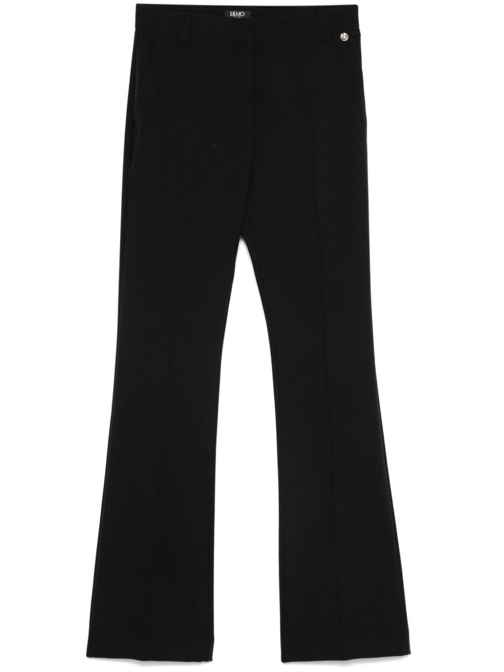 Shop Liu •jo Flared Trousers In Black