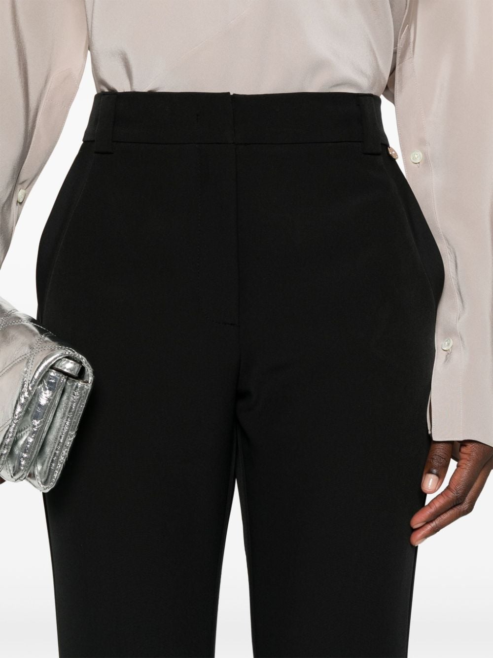 Shop Liu •jo Flared Trousers In Black