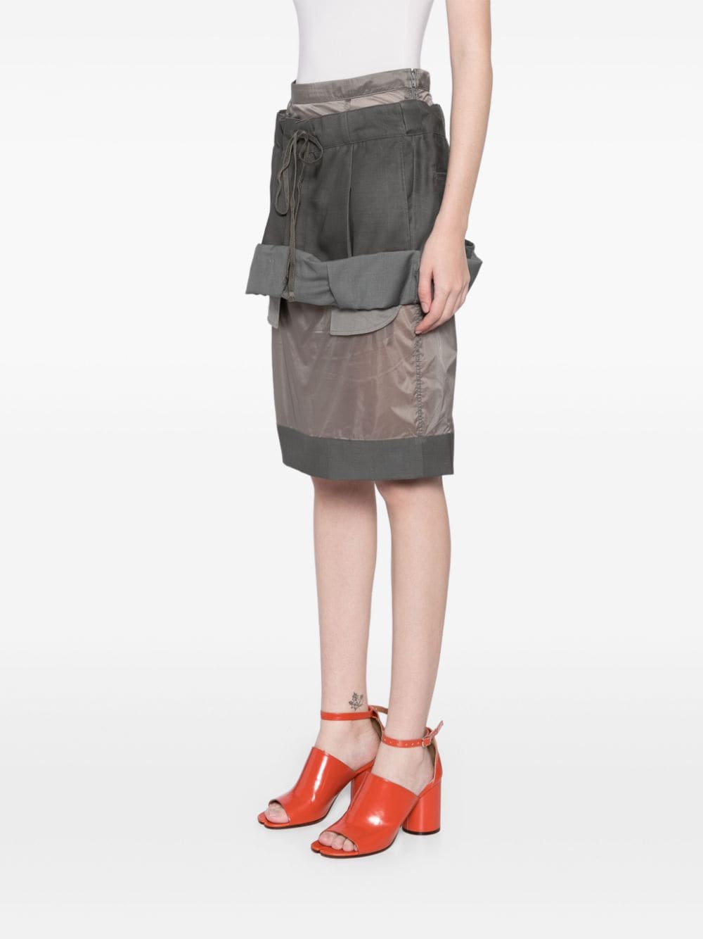 MAISON MARGIELA LAYERED MIDI SKIRT 