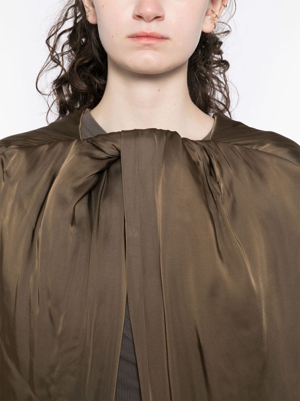 Shop Rick Owens Porterville Padded Cape In Brown