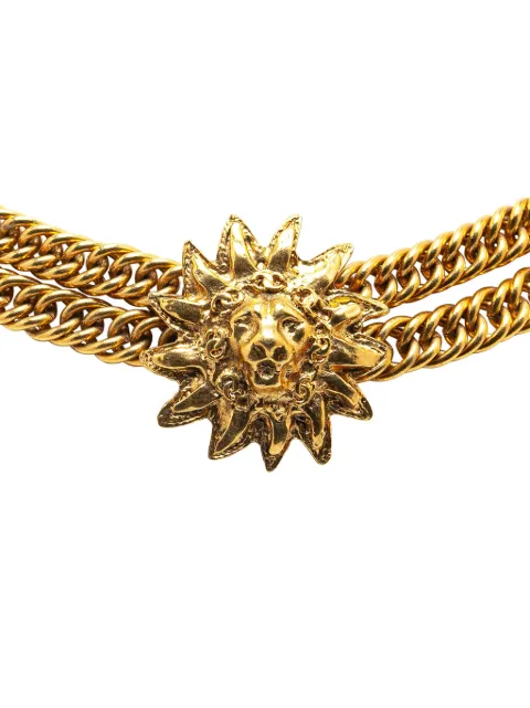 CHANEL Pre-Owned 1970-1980 Gold Plated Lion Head Choker costume necklace