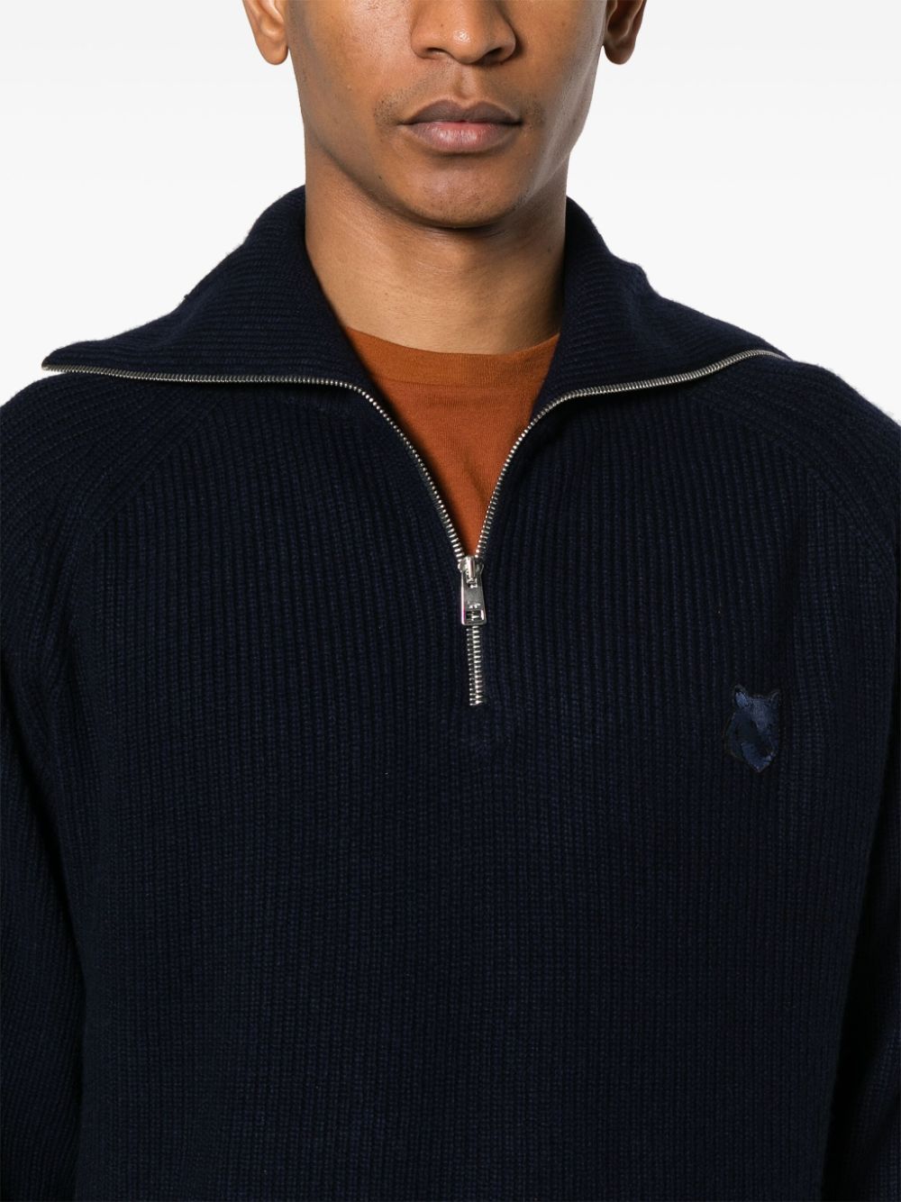 Maison Kitsune Bold Fox Head ribbed sweater Men