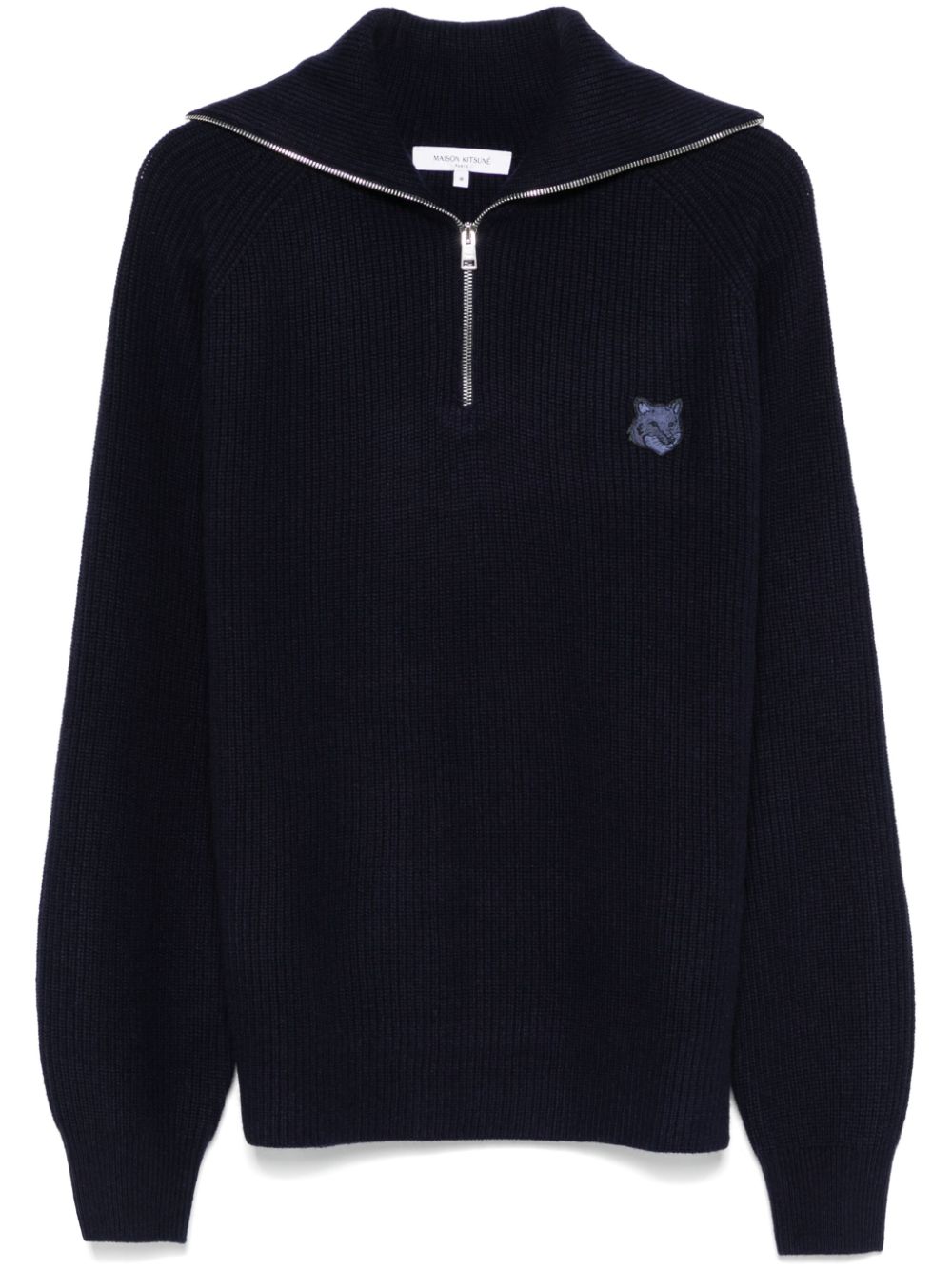 Maison Kitsuné Bold Fox Head ribbed sweater - Blue