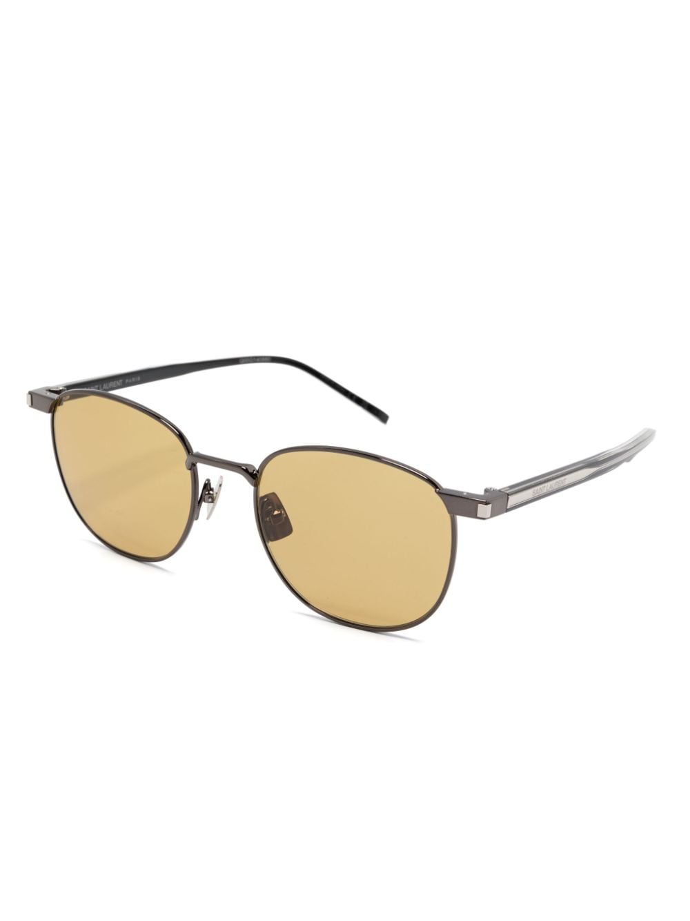 Shop Saint Laurent Square-frame Sunglasses In Silver