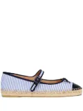 Malone Souliers striped flat espadrilles - Blue