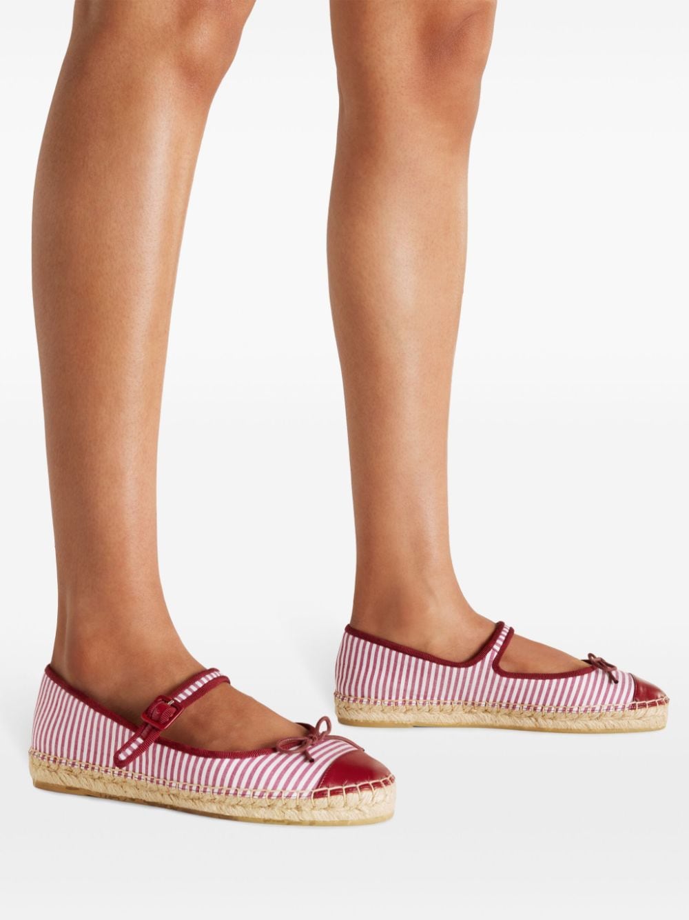 Malone Souliers striped flat espadrilles Red