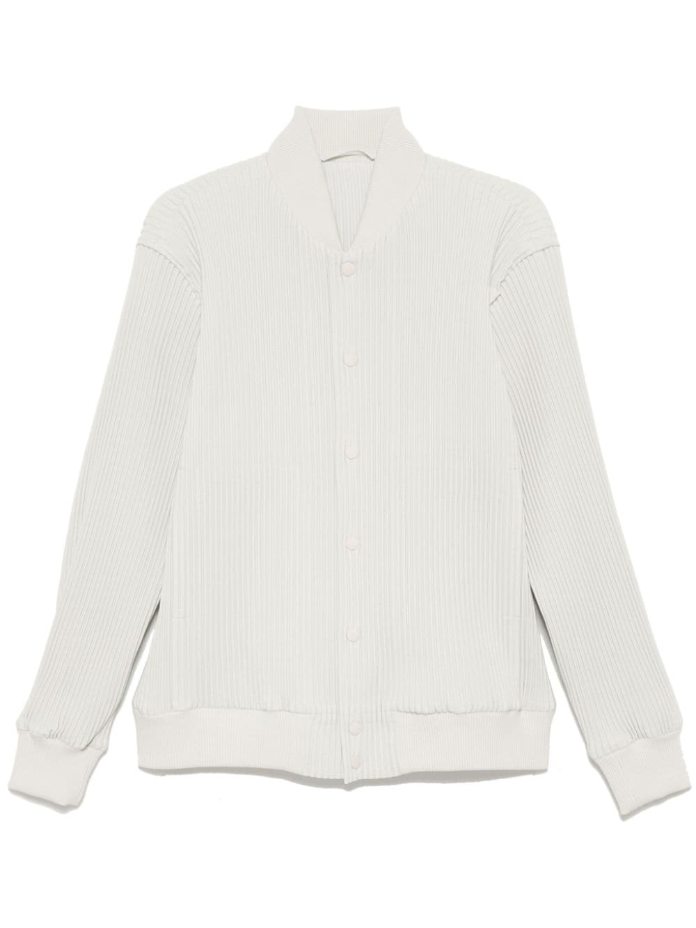 Shop Issey Miyake Pleated Bomber Jacket In Neutrals