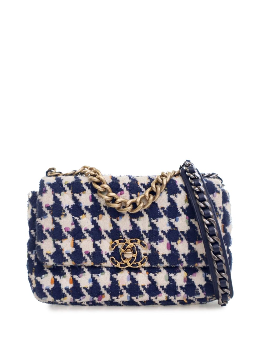 CHANEL 2020 Medium Houndstooth Tweed 19 Flap Bag satchel Women