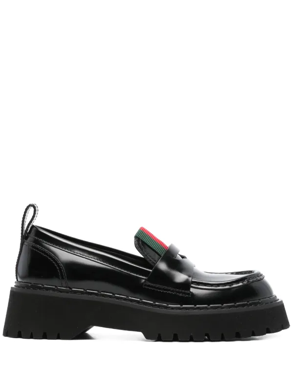 Gucci Web-detail Loafers in Black