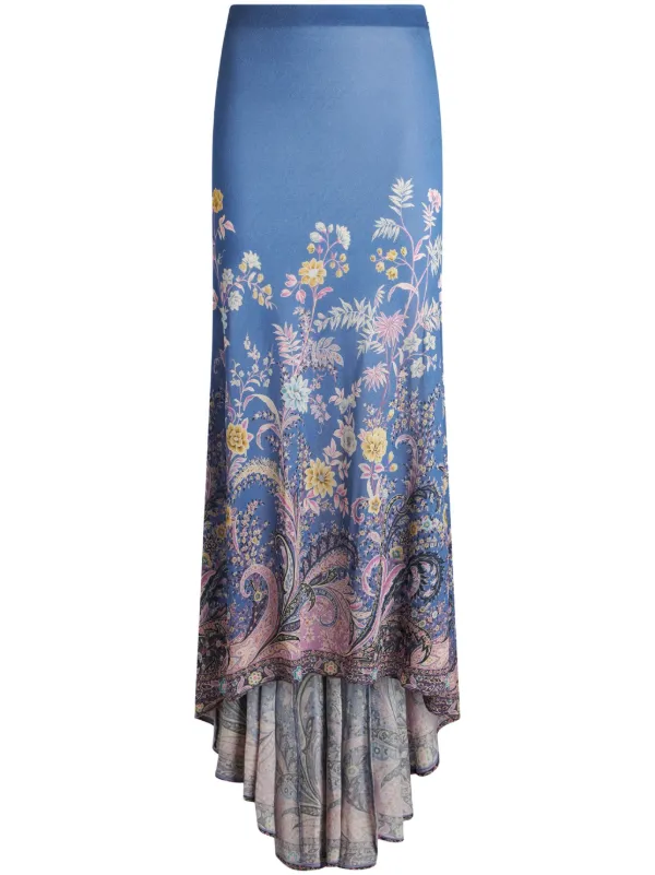 ETRO floral-print Maxi Skirt Blue FARFETCH UK