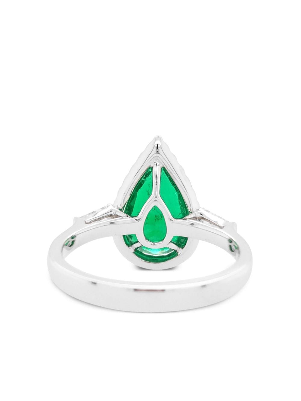 Shop Hyt Jewelry 18k White Gold Diamond And Emerald Ring