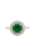 HYT Jewelry 18k white gold diamond and emerald ring