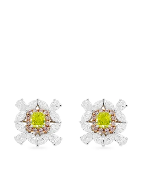 Boucles d’oreilles en or blanc 18ct pavées de diamants - HYT Jewelry - Modalova