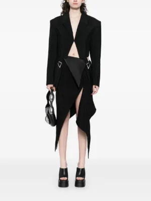 スカート MUGLER Woman Skirt Black 24F1JU0542182 1999 Black buckled tailored skirt Mugler - women - MUGLER