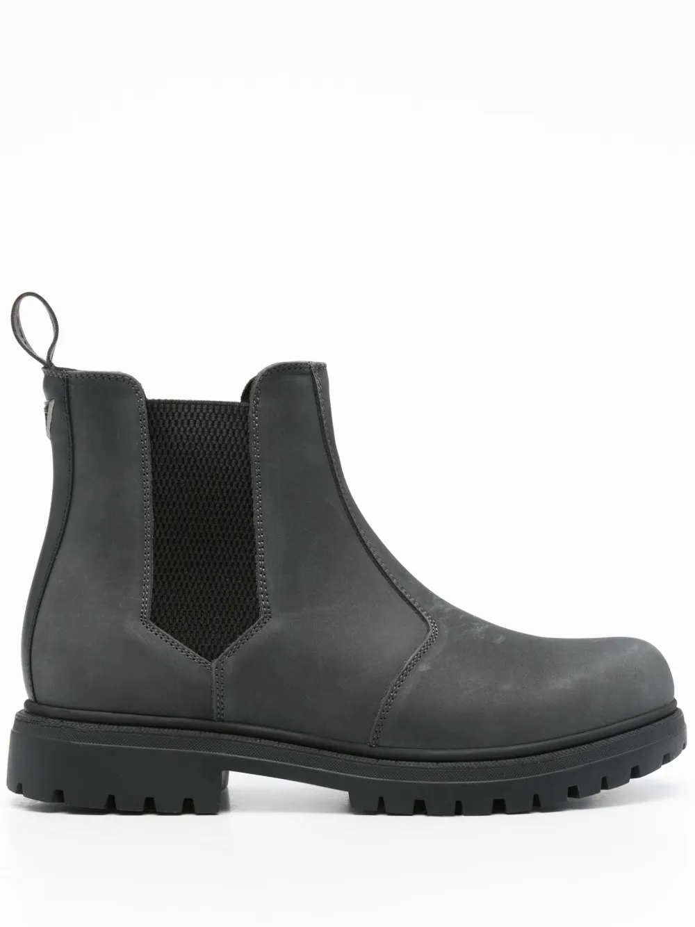 Guess Usa Leather Ankle Boots In Grey