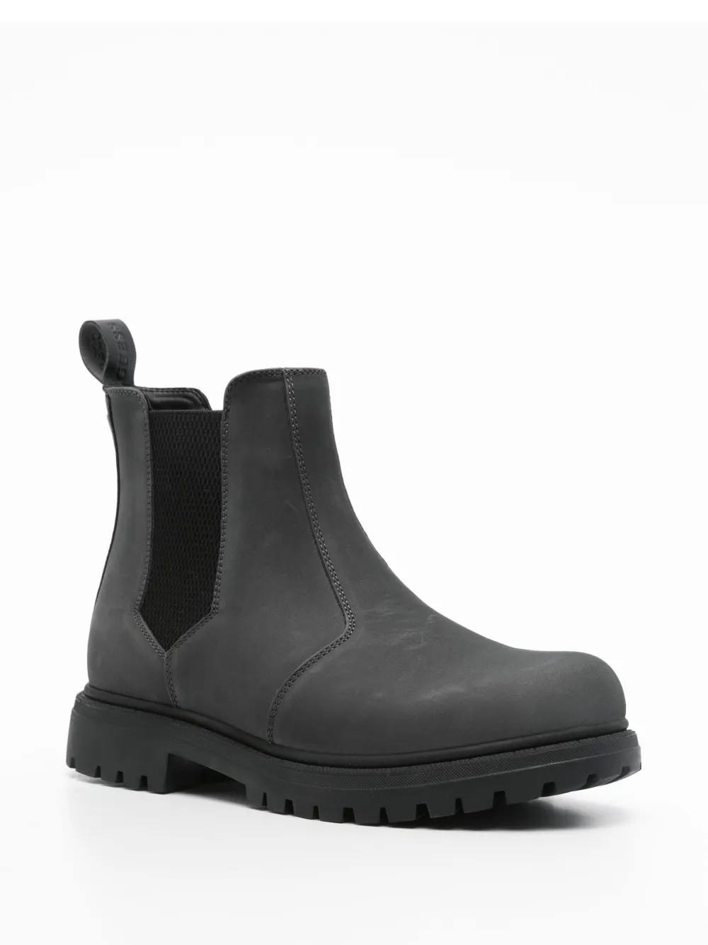 Guess Usa Leather Ankle Boots In Grey
