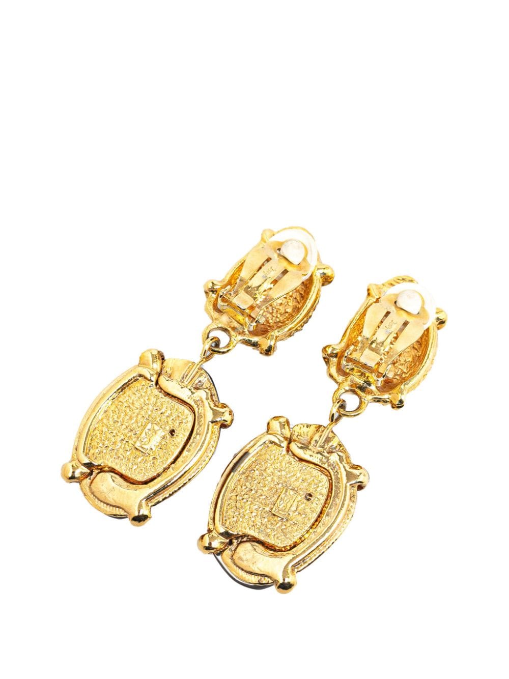 Saint Laurent Pre-Owned 1900s vergulde gevoerde oorclips met hars - Goud