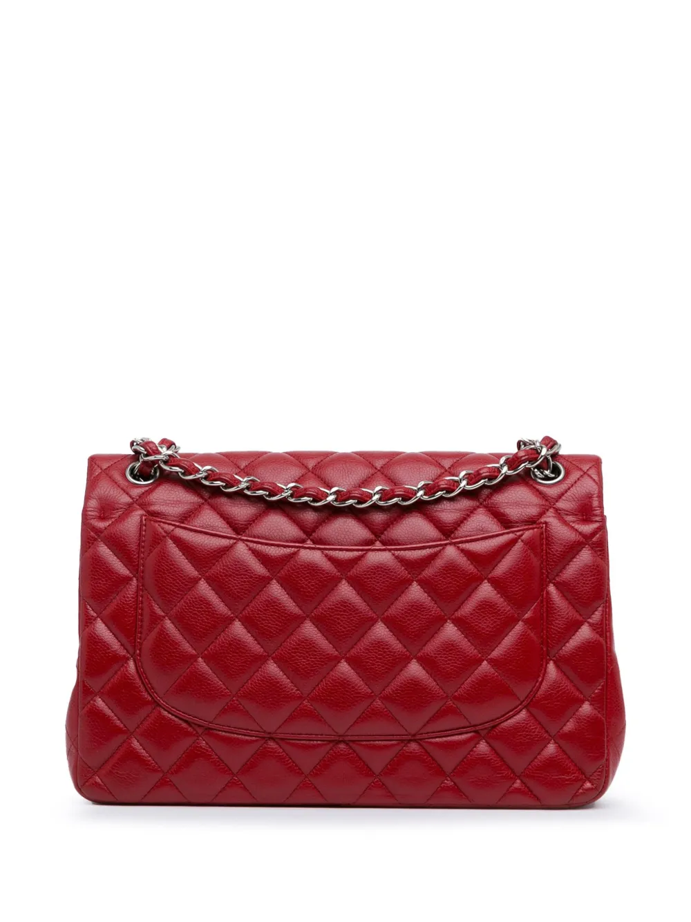 CHANEL Pre-Owned 2010-2011 Jumbo Classic Caviar Double Flap schoudertas - Rood