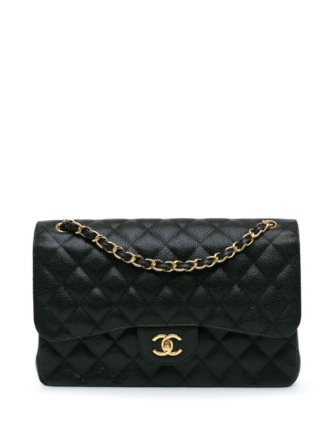 CHANEL Pre-Owned 2015-2016 Jumbo Classic Caviar Double Flap shoulder bag WOMEN