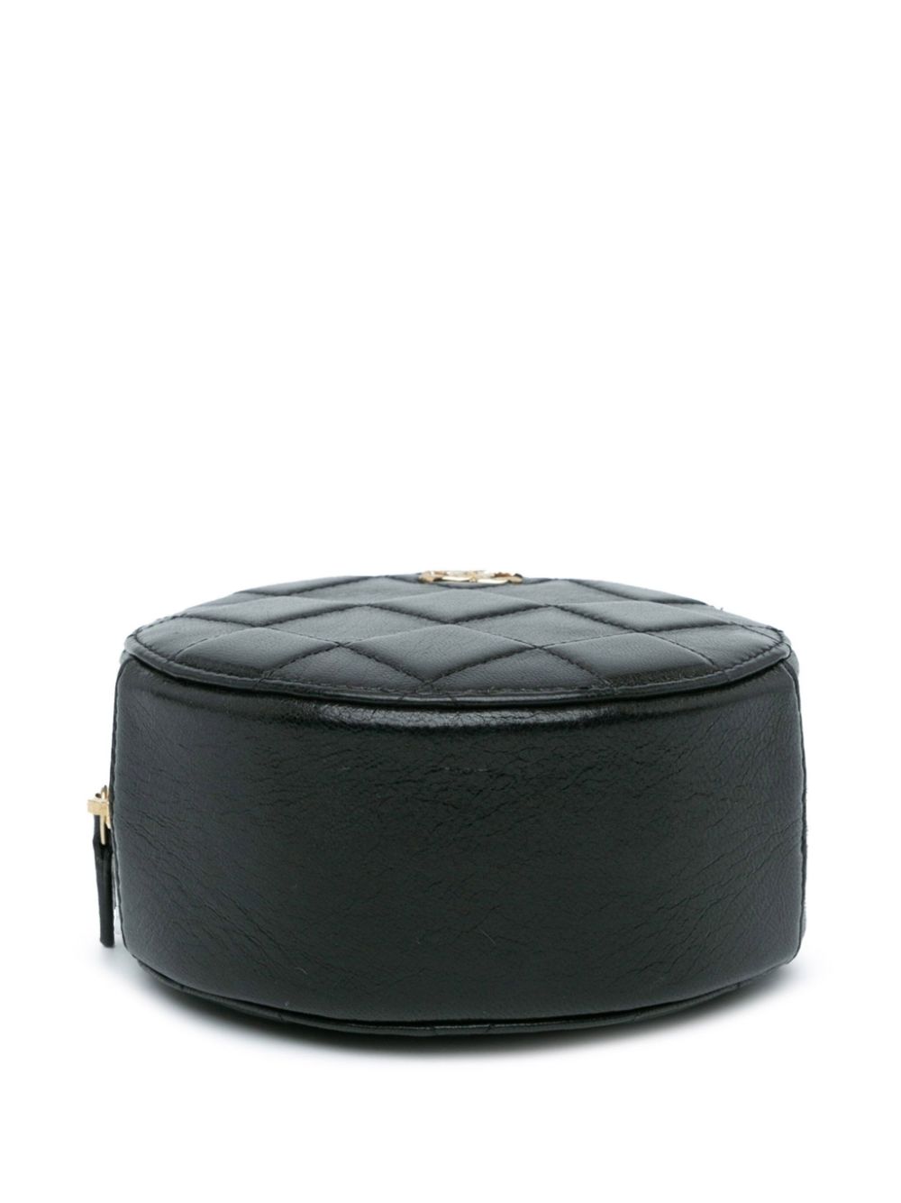 CHANEL Pre-Owned 2020 CC Round Clutch with Chain gewatteerde lamsleren crossbodytas - Zwart