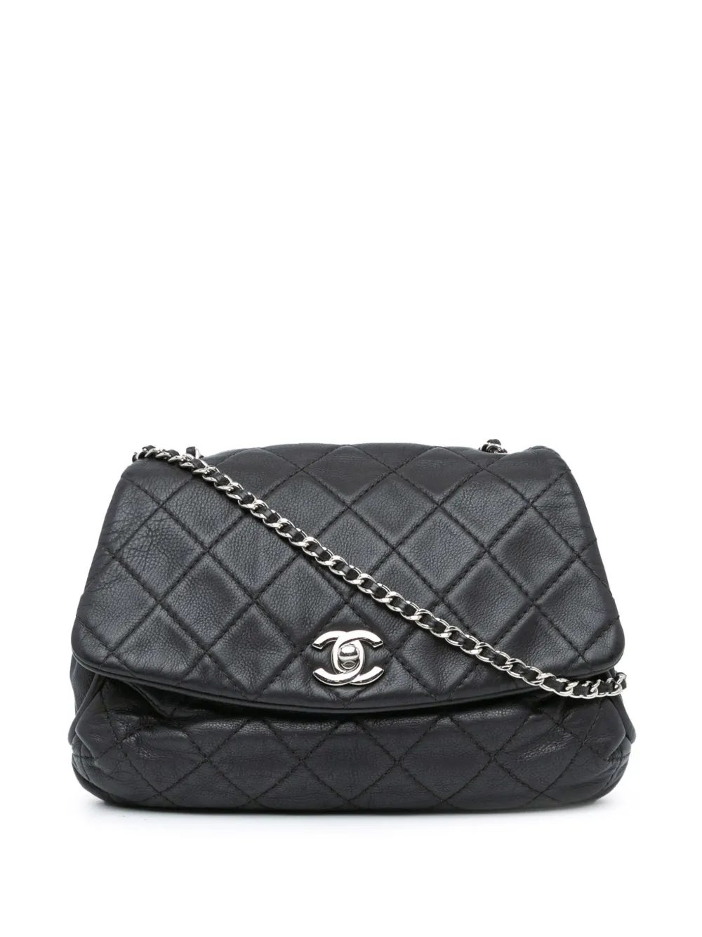 CHANEL Pre-Owned 2015-2016 Quilted Calfskin Curvy Flap shoulder bag | Black | Image 1