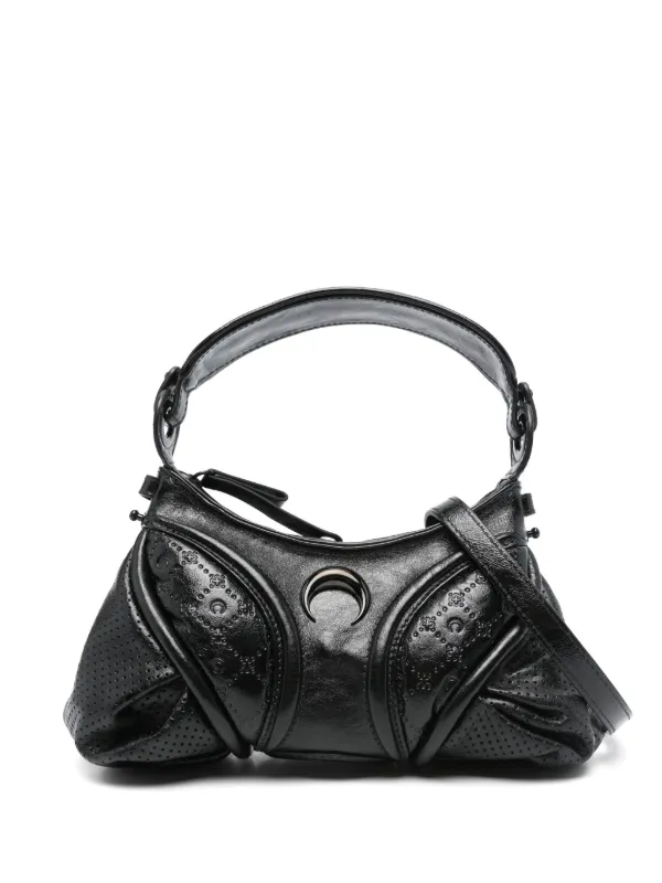 関税負担なし◆MARINE SERRE◆Futura Mini レザーハンドバッグ Glossy Leather Futura Mini • Marine Serre