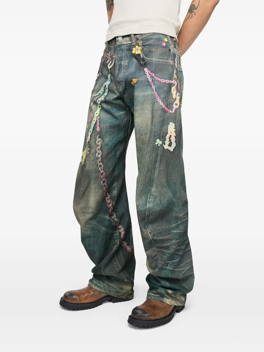Acne Studios Jeans met wijde pijpen Blauw