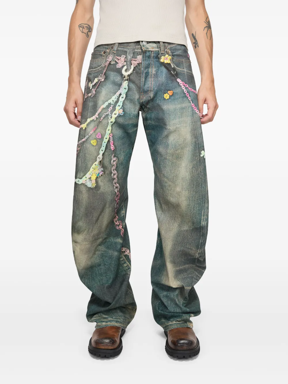 Acne Studios Jeans met wijde pijpen Blauw