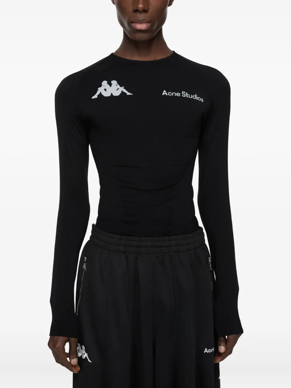 Acne Studios x Kappa T-shirt met logo Zwart