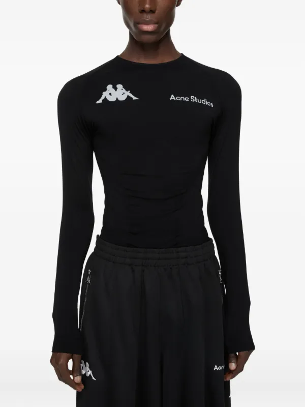Acne Studios x Kappa Logo T-shirt Lサイズ Acne Studios x Kappa Logo t-shirt | Black | FARFETCH