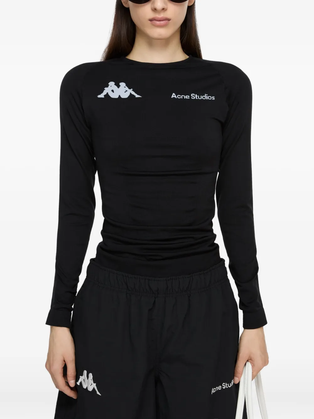 Acne Studios x Kappa T-shirt met logo Zwart