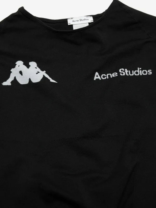 Acne Studios x Kappa Logo T-shirt Lサイズ Acne Studios x Kappa Logo t-shirt | Black | FARFETCH