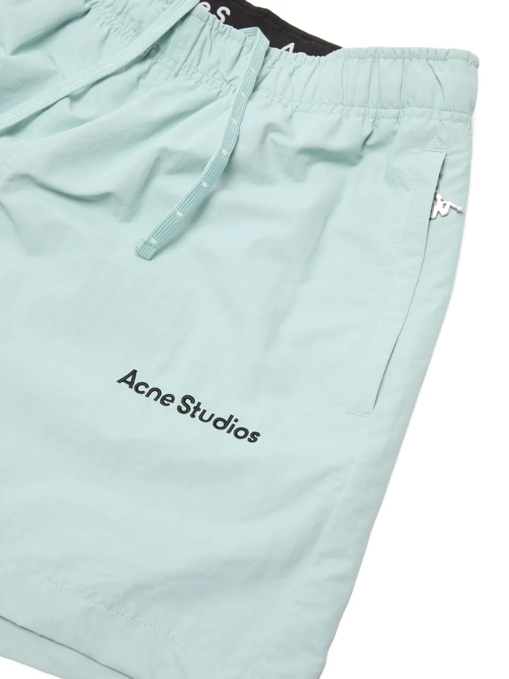 Acne Studios Logo-embroidered Track Shorts In Blue