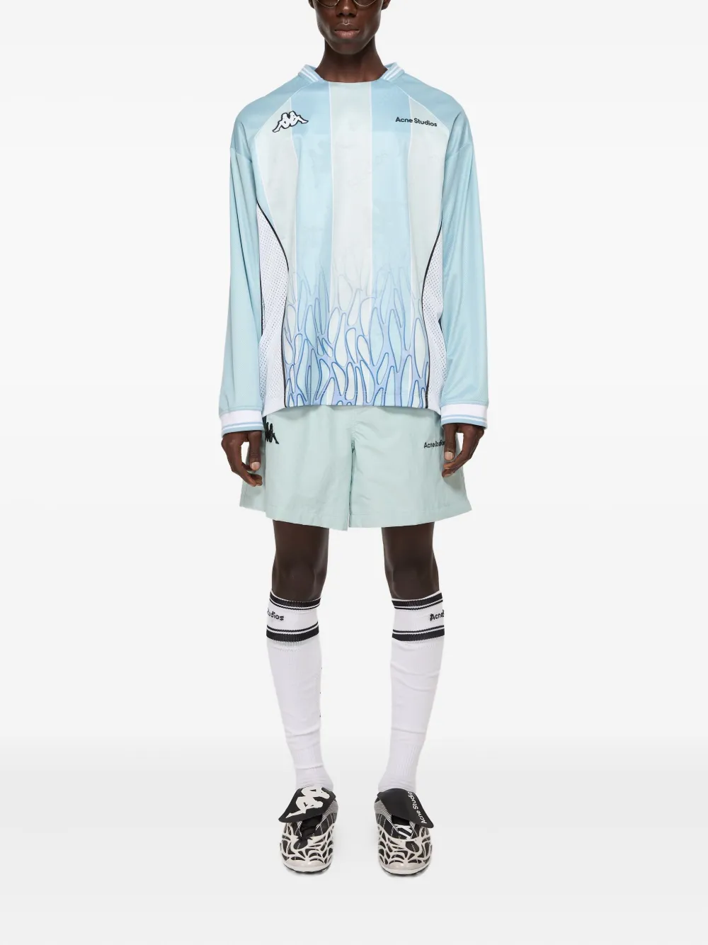 Acne Studios Logo-embroidered Track Shorts In Blue