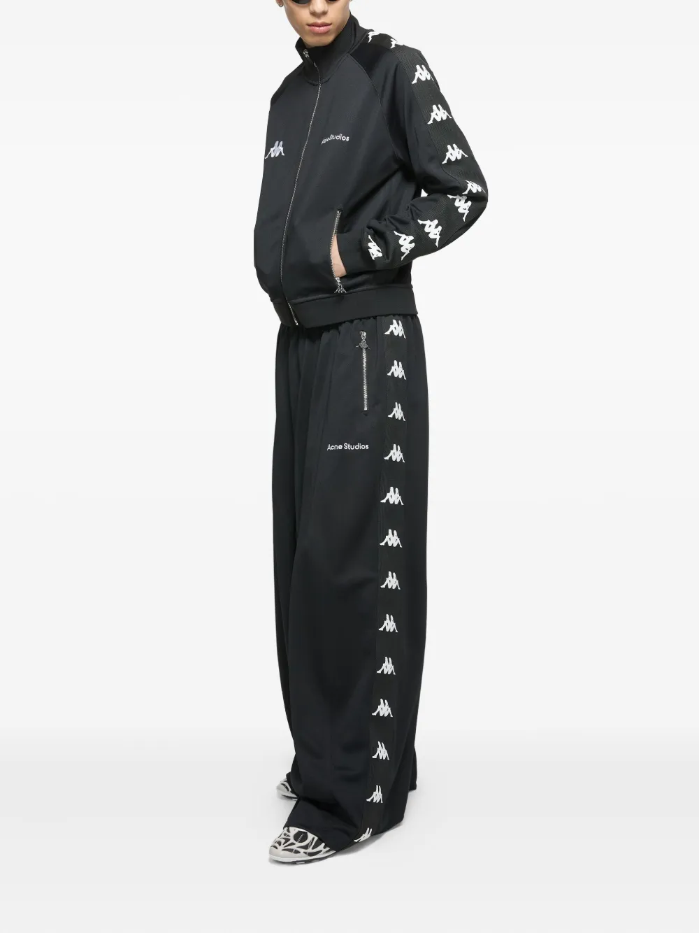 Acne Studios Broek met logoprint Zwart
