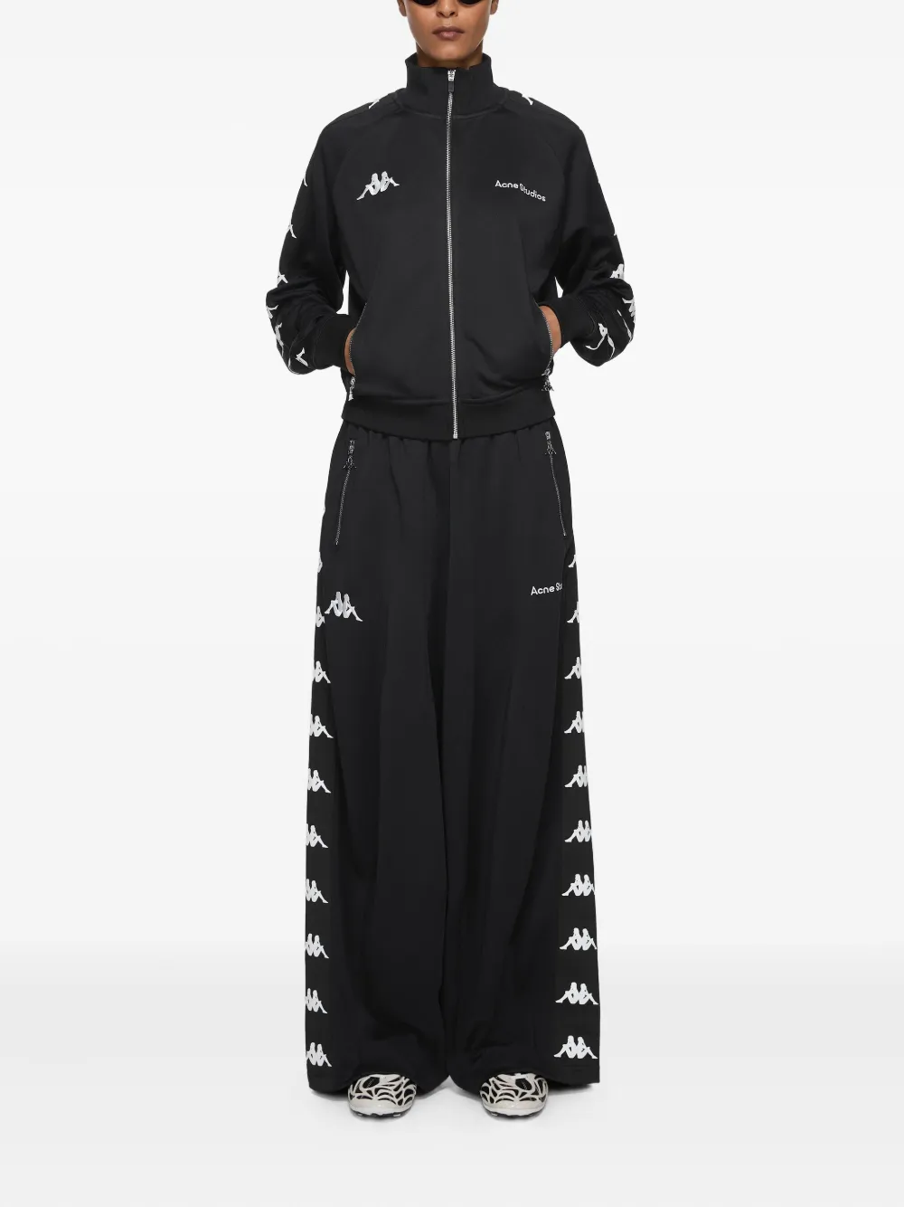 Acne Studios Broek met logoprint Zwart