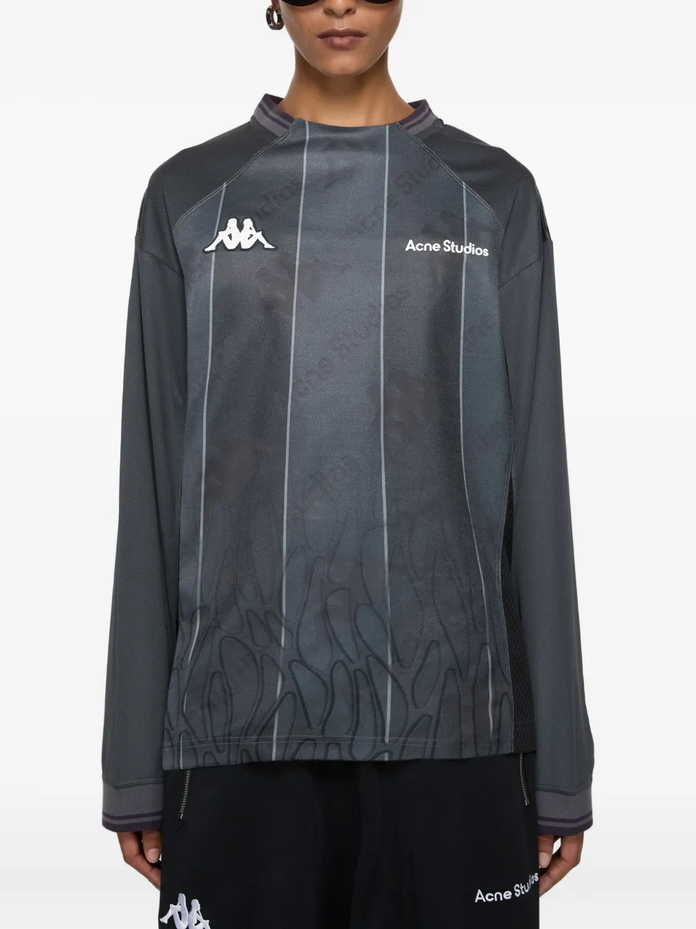 Acne Studios x Kappa T-shirt met logo Zwart